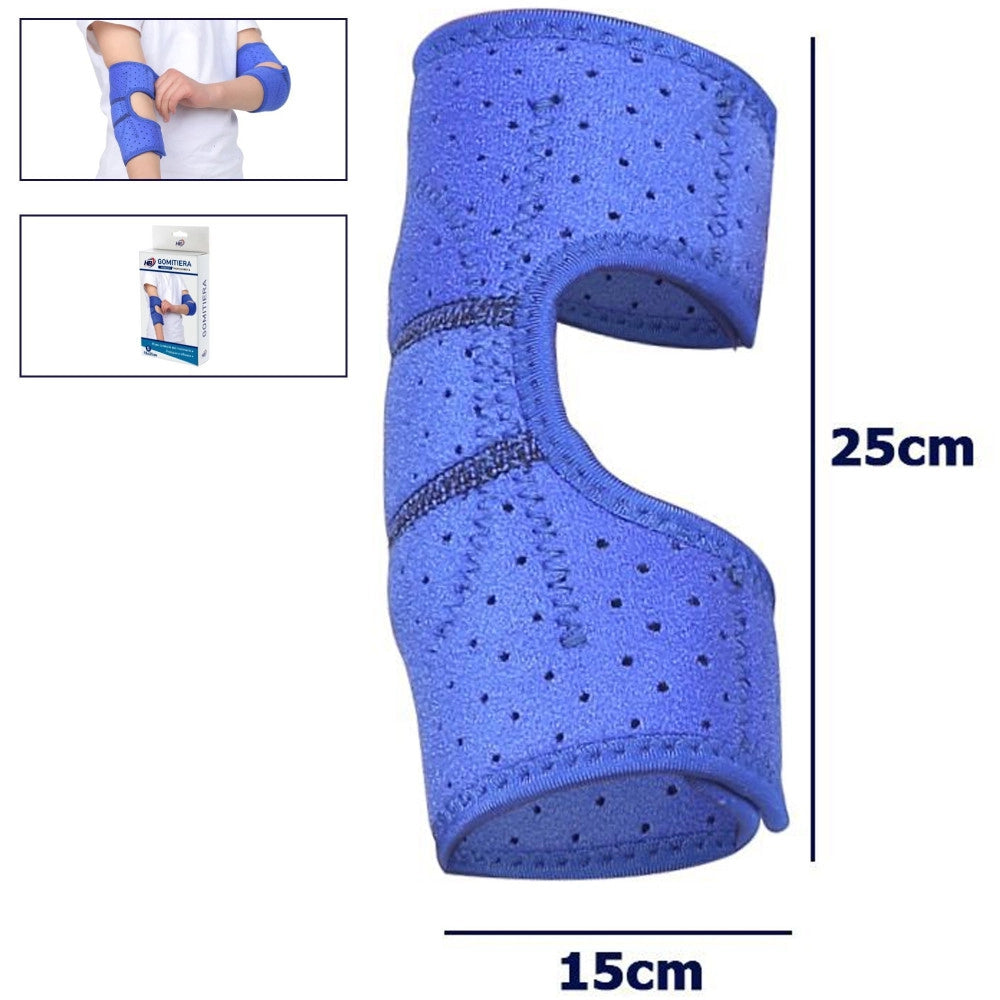 Trade Shop - Gomitiera Fascia Elastica Supporto Tutore Per Gomito Anallergico Bambini Blu S -