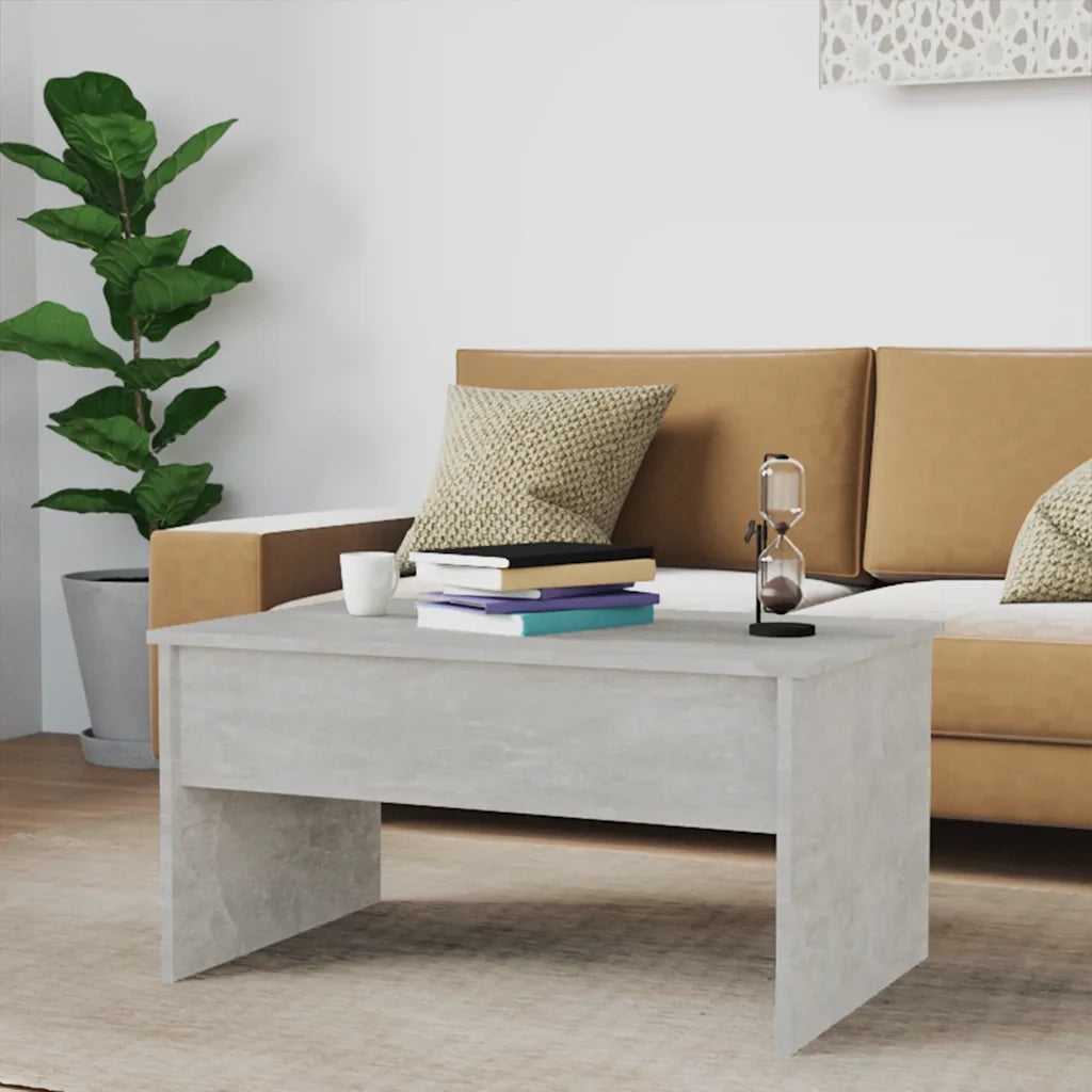 Tavolino da salotto | Tavolino da caff¨¨ | Tavolino da Soggiorno Grigio Cemento 80x50,5x41,5 cm in Legno Multistrato