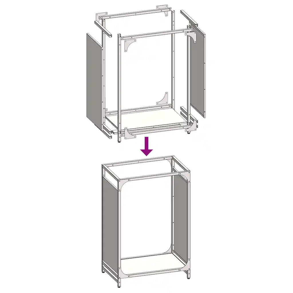 Rastrelliera per Legna da Ardere Antracite 44x28x65 cm CFW2690448