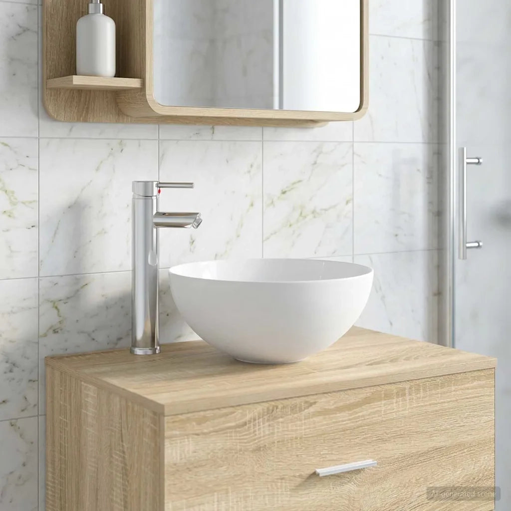 Lavabo da bagno Cromato 35,5 x 35,5 x 14,5 cm Metallo 890244