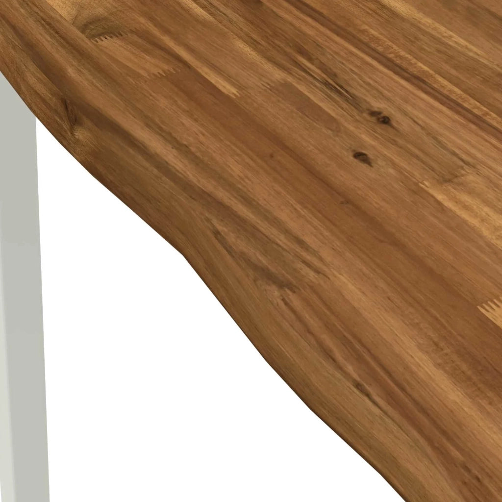 120 x 90 x 75 cm Legno di Acacia Massello Naturale e Bianco 937548