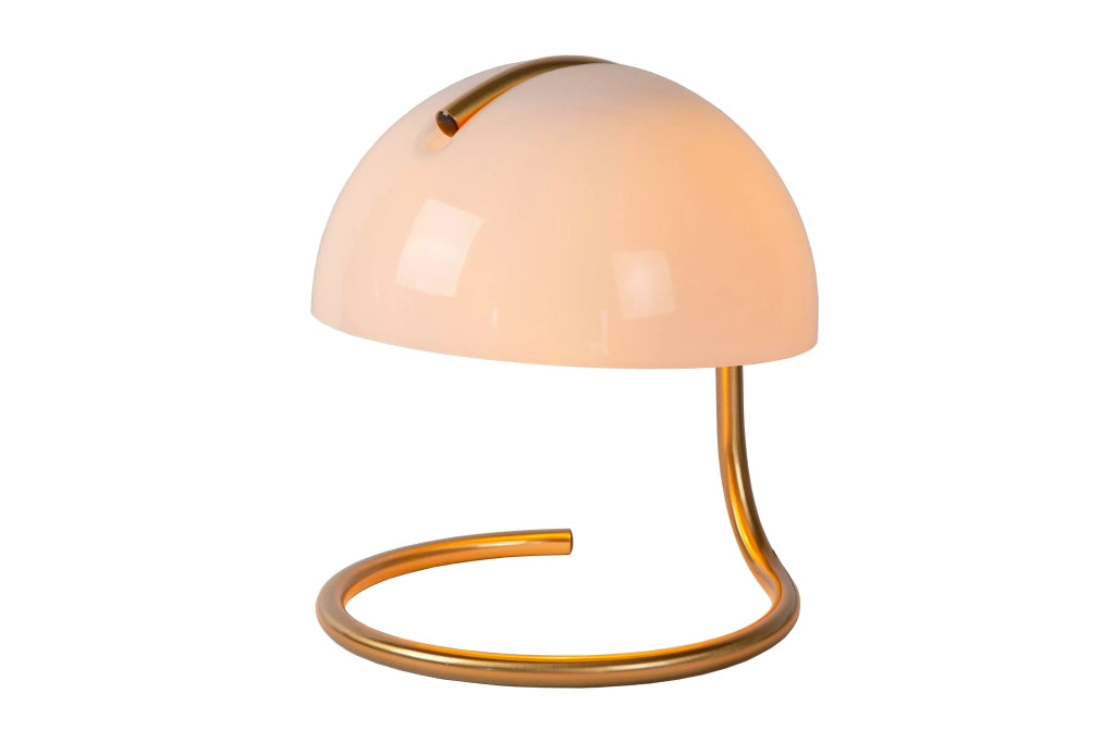 Lampada da tavolo rotonda bianca oro E27 Lucide Cato