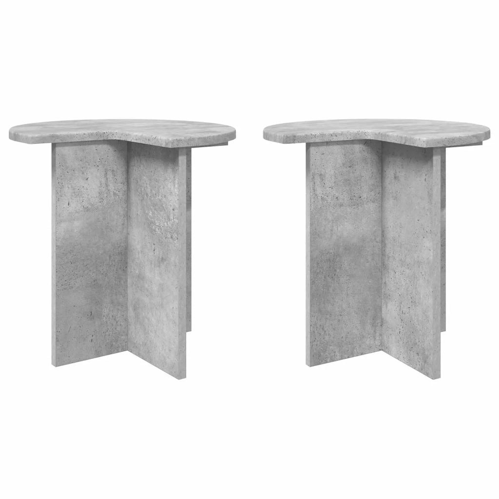 Tavolo laterale 2 pcs Grigio Cemento Ø 39 x 38 cm