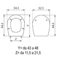 SANIPLAST Sedile Wc Piemonte, Mdf Laccato, Cerniere Regolabili
