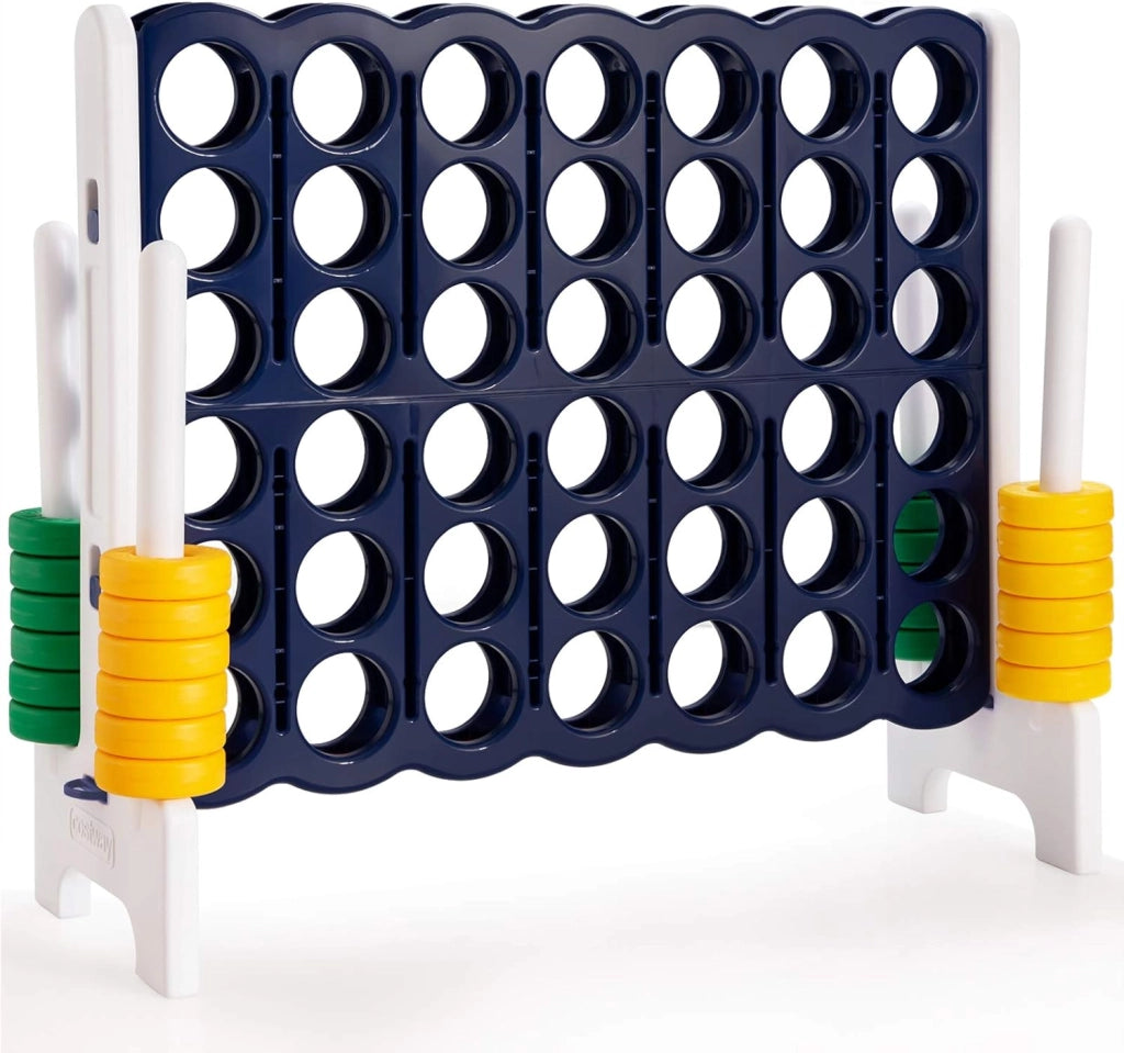 Forza Quattro da Interno ed Esterno da 104 cm, Forza 4 per Bambini ed Adulti con 42 Piedine, Gioco Educativo per Feste e Vacanze