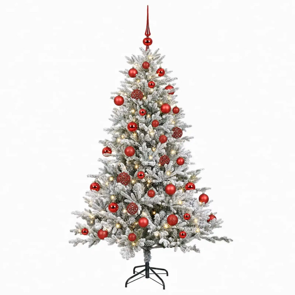 Albero di Natale artificiale con palline 120 cm 150 LED 3465845