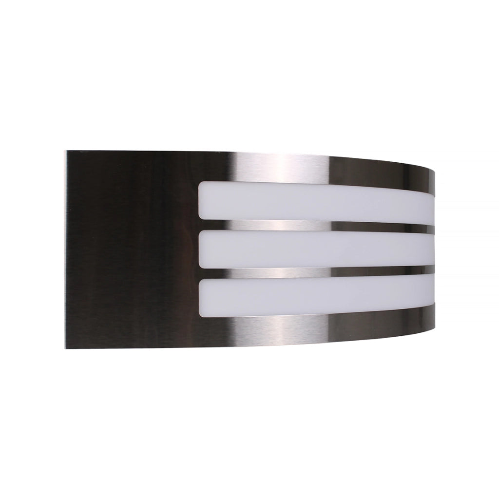 APPLIQUE PER LAMPADINE CON ATTACCO E27 PER ESTERNO - DESIGN MODERNO SEMICILINDRICO IN ACCIAIO E PVC