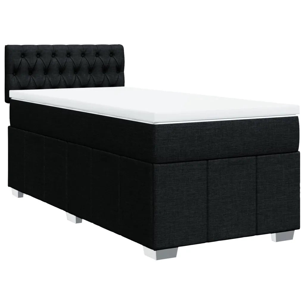 Giroletto a Molle con Materasso Nero 100x200 cm in Tessuto 3286988