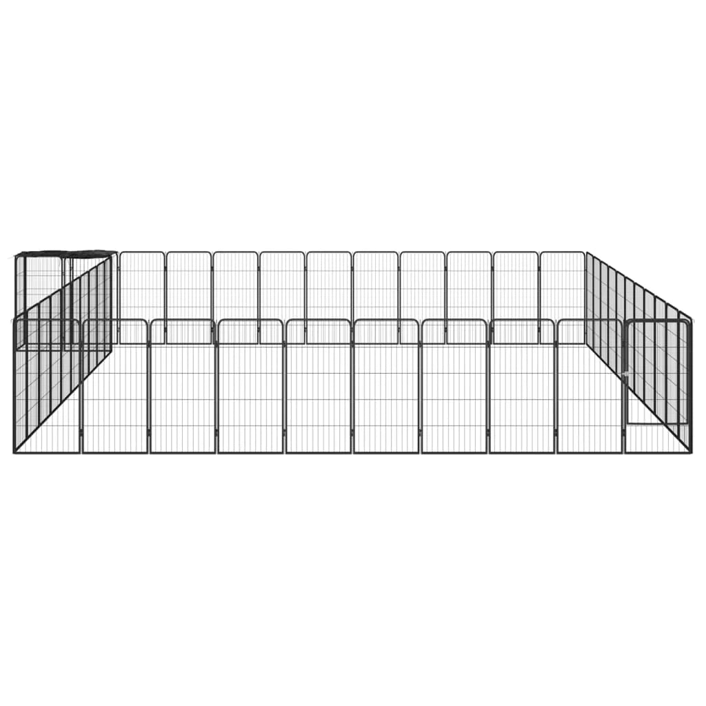 Recinto per cani 46 pannelli 50 x 100 cm acciaio verniciato a polvere nero 02_0043646
