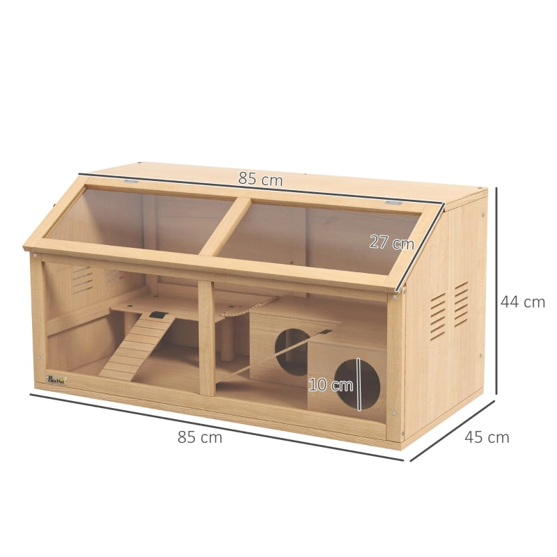 GABBIA per criceti nani spaziosa 85x45x44 cm legno colore naturale