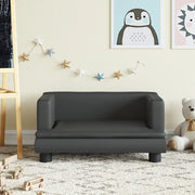 Divano per Bambini-Sofa-Divanetto Nero 60x40x30 cm in Similpelle
