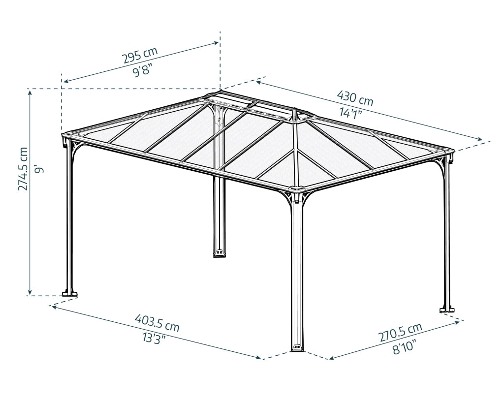 Canopia Martinique Gazebo in Alluminio 3X4.3 m