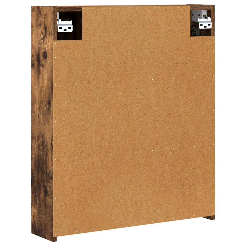 Mobiletto per specchio da bagno Rovere fumé 60 x 14,5 x 70 cm 889059