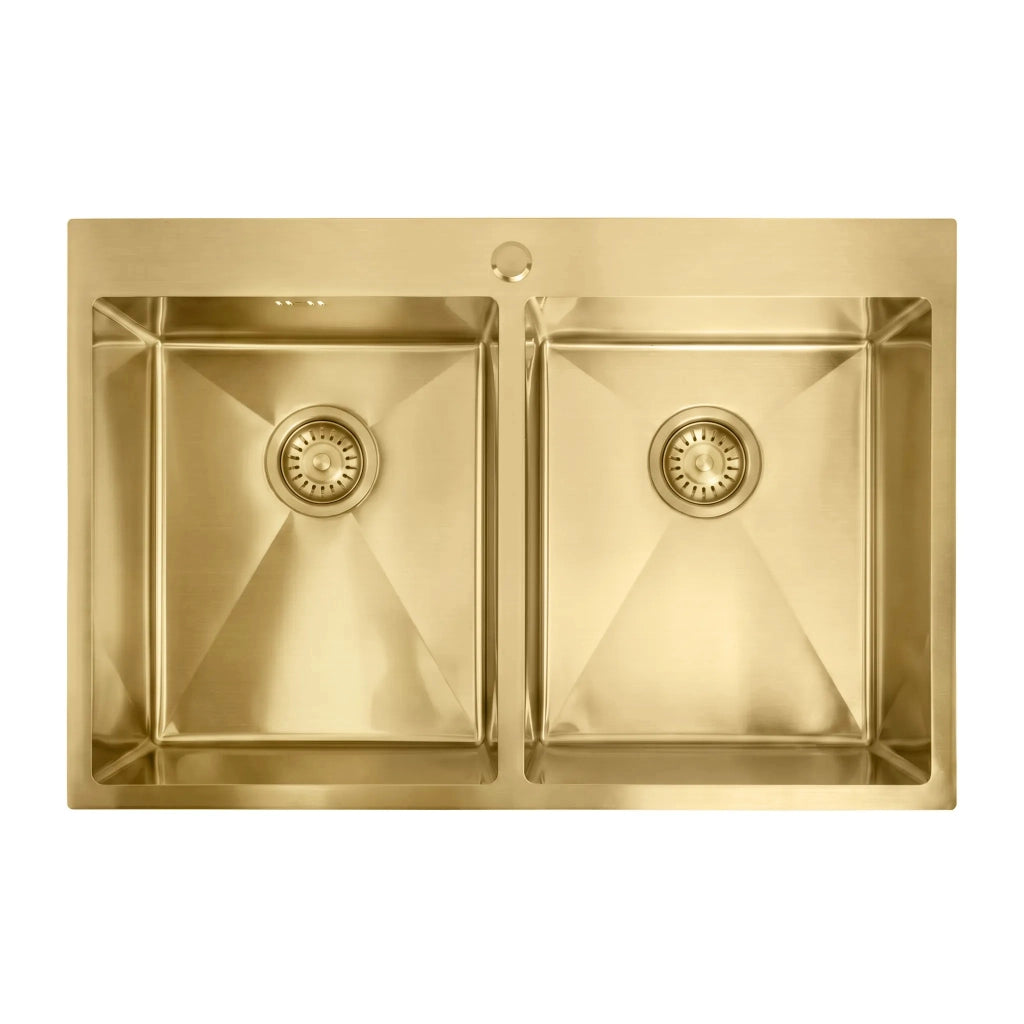 Lavello In Acciaio Joel Brush Gold senza rubinetto da cucina