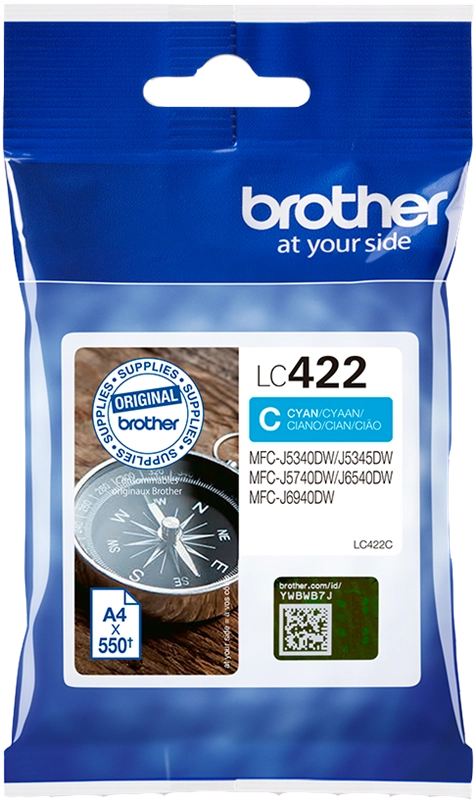 Brother LC422C cartuccia d'inchiostro 1 pz Originale Ciano