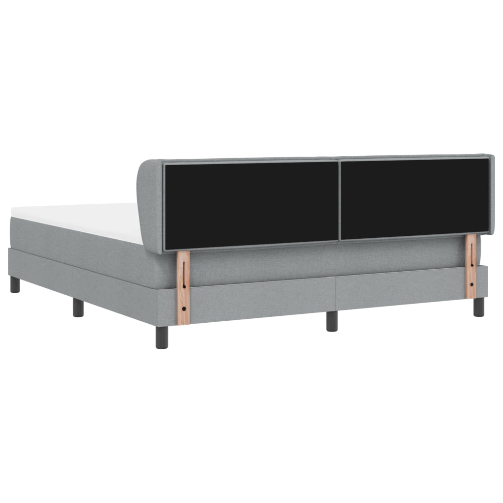 Letto Box Spring con Materasso  Grigio Chiaro 180x200 cm Tessuto