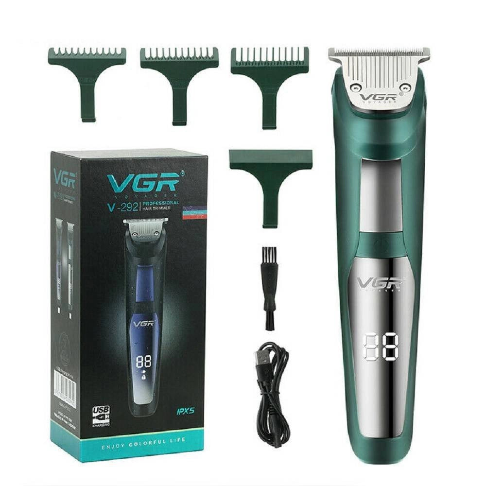 Trade Shop - Trimmer Elettrico Display Led Tagliacapelli Barba Senza Fili Impermeabile V-292 -