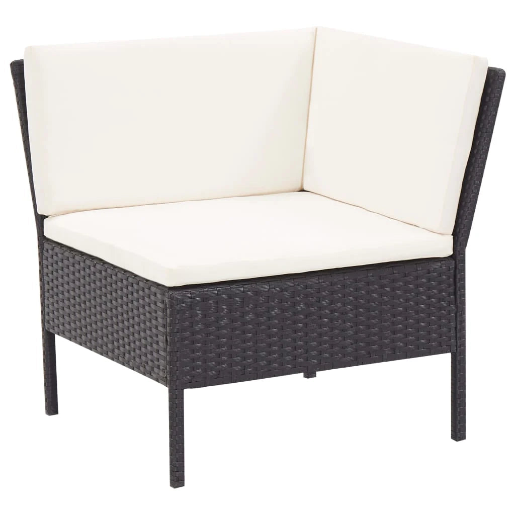 Set di mobili da giardino mobili da esterno set da 3 pezzi con cuscini resina intrecciata nera 02_0016009