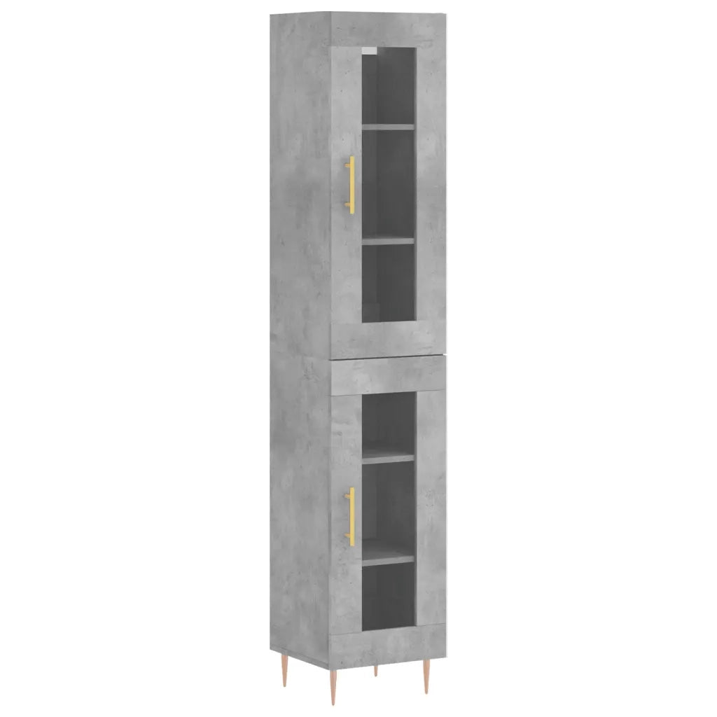 Credenza Grigio Cemento 34,5x34x180 cm in Legno Multistratocod mxl 102016