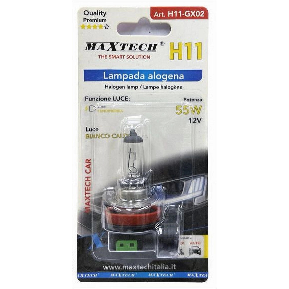 Trade Shop - Lampadina Alogena H11 Luce Fendinebbia Bianco Caldo Auto Moto 12 V 55 W H11-gx02 -