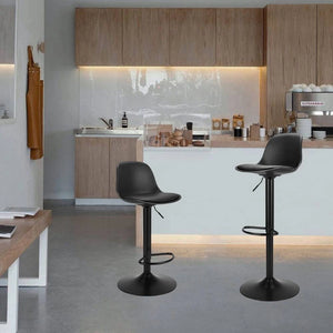 Sgabello regolabile con poggiapiede Rand colore nero