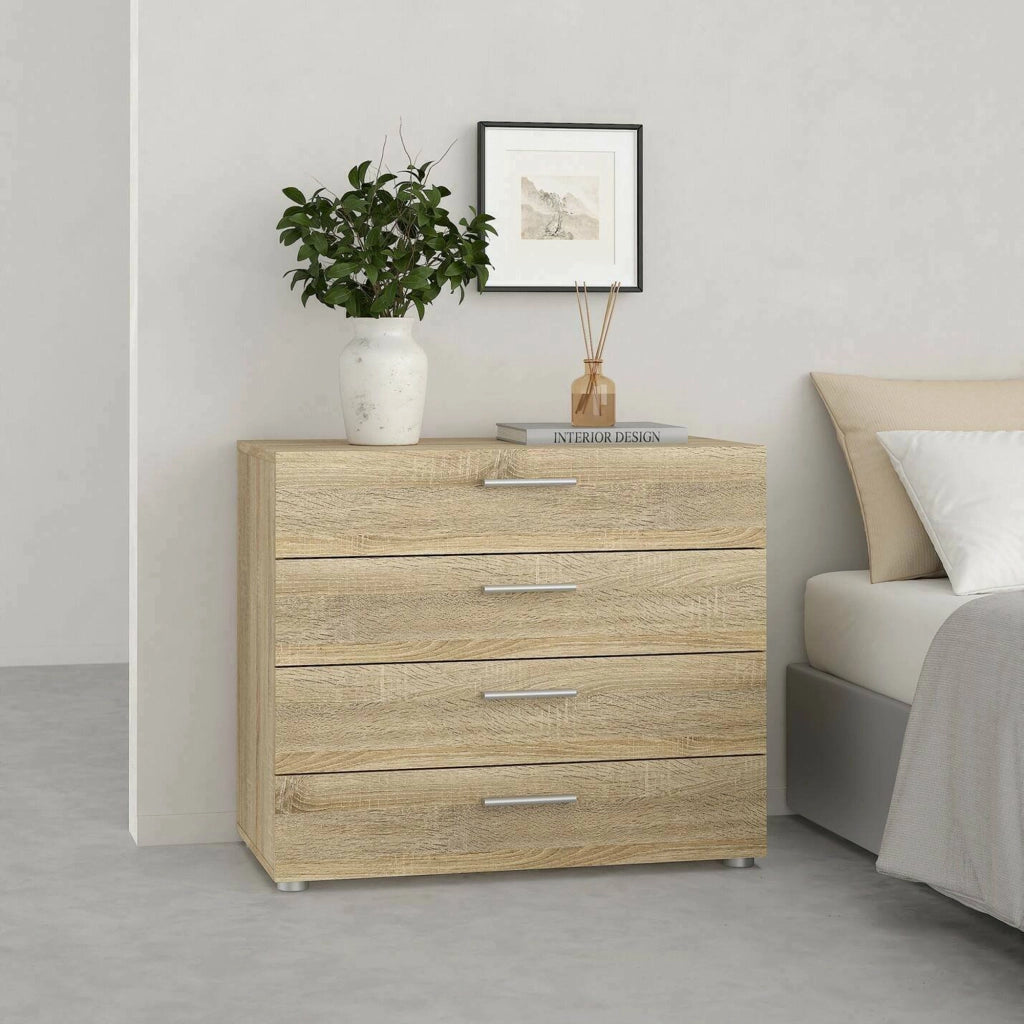 Cassettiera Arwen, Settimino multiuso, Comò camera da letto, Mobile con cassetti, 80x40 h68 cm, Quercia