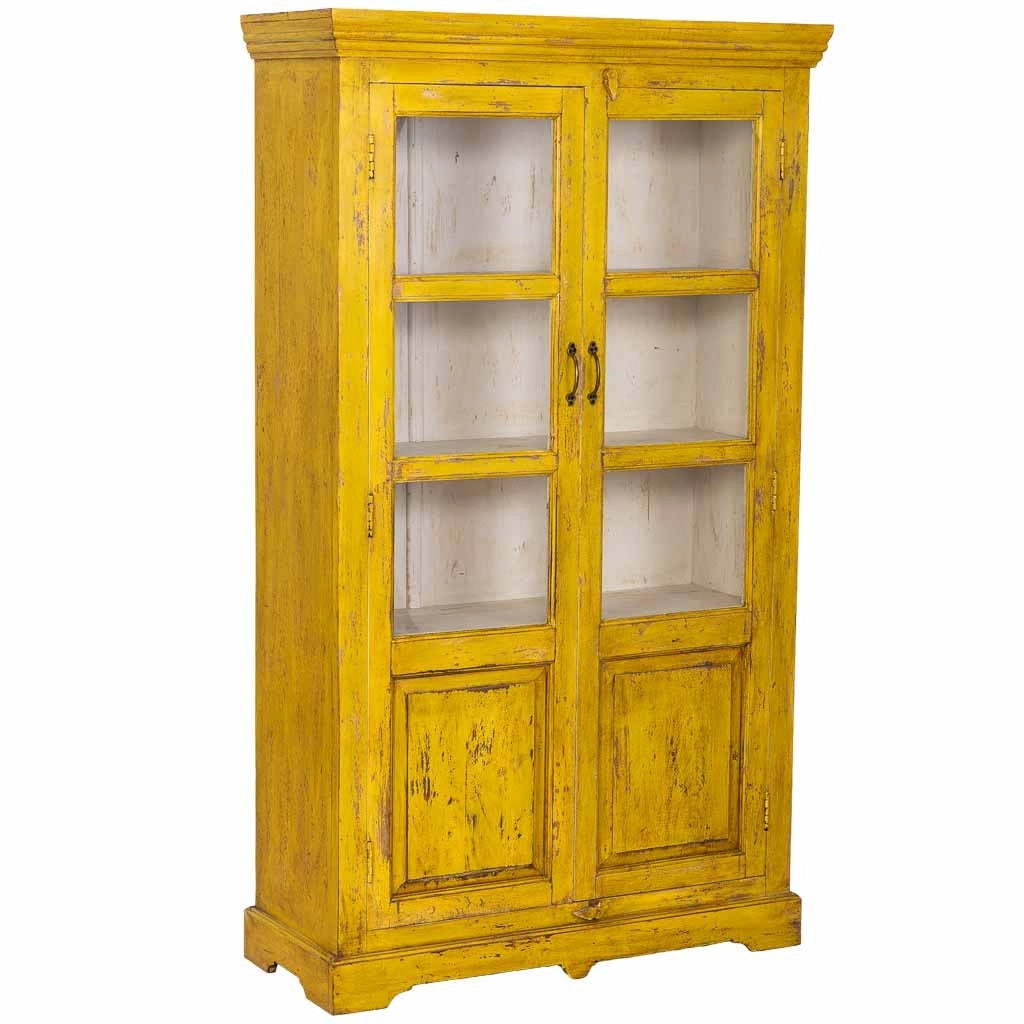 Vetrina in legno giallo 105x40x180h cm