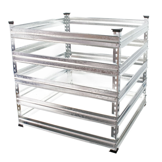 Compostiera da giardino in metallo 120 x 120 x 90 cm per 1300 litri di compost da rifiuti organici