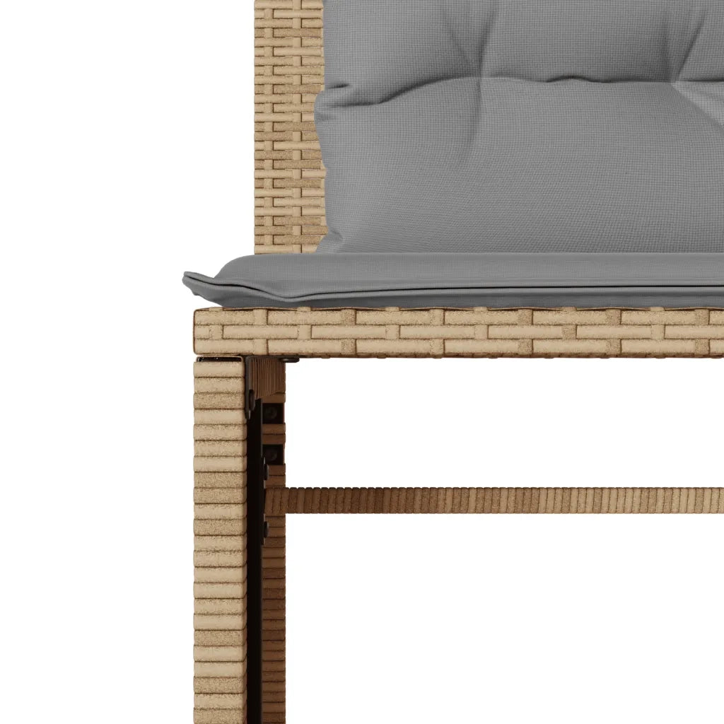 Set Divano da Giardino 4 pz con Cuscini Beige in Polyrattan