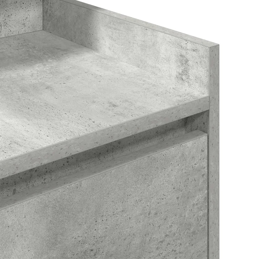 Comodini con 2 Cassetti 2 pz Grigio Cemento 38x34x80 cm 861362