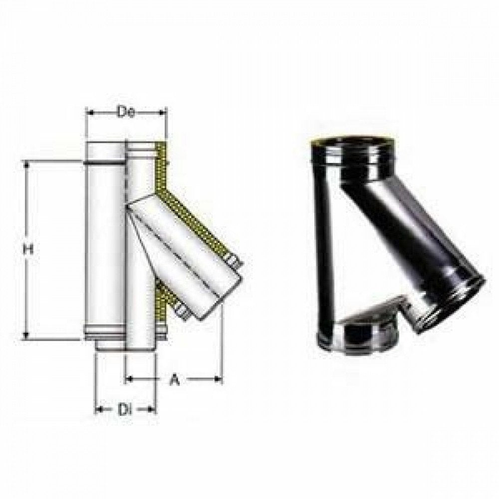 Inox doppia parete aisi 316 racc ordo a 135 braga d.350 400