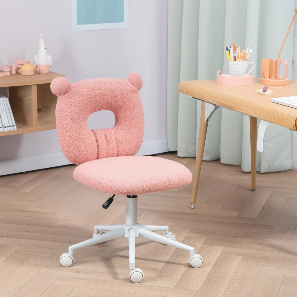 Sedia per bambini con schienale a forma di orso e seduta regolabile in altezza ¨C zephmum ¨C rosa