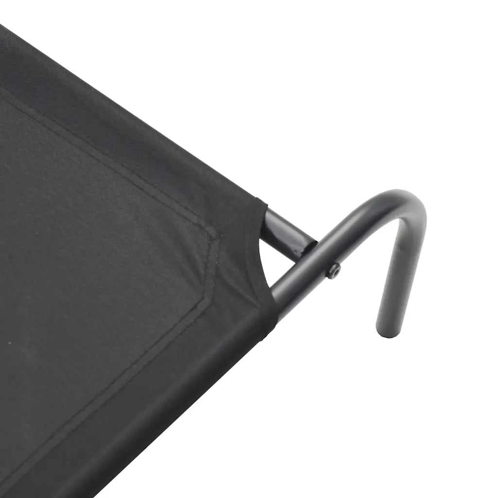 Cuccia per Cani Rialzata Nera 130x80x20cm Tela Oxford e Acciaio