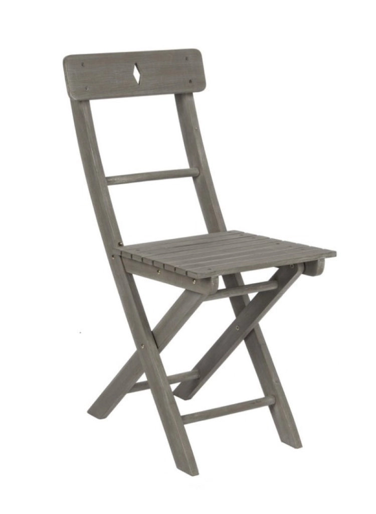 Sedia Pieghevole Balcony Grigia In Legno 38X54X82H Bizzotto (2 unità) - Bizzotto