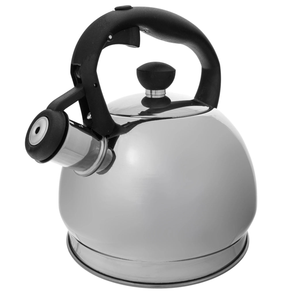 Bollitore a gas/induzione KADAX da 1,8 l con fischietto, in acciaio inox tradizionale, colore argento.