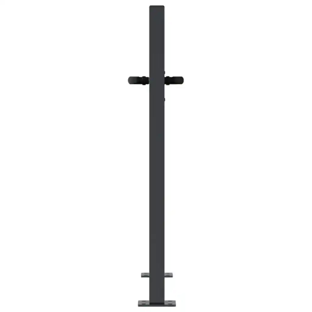 Cancello da giardino antracite 100x100 cm in acciaio design erba 153167