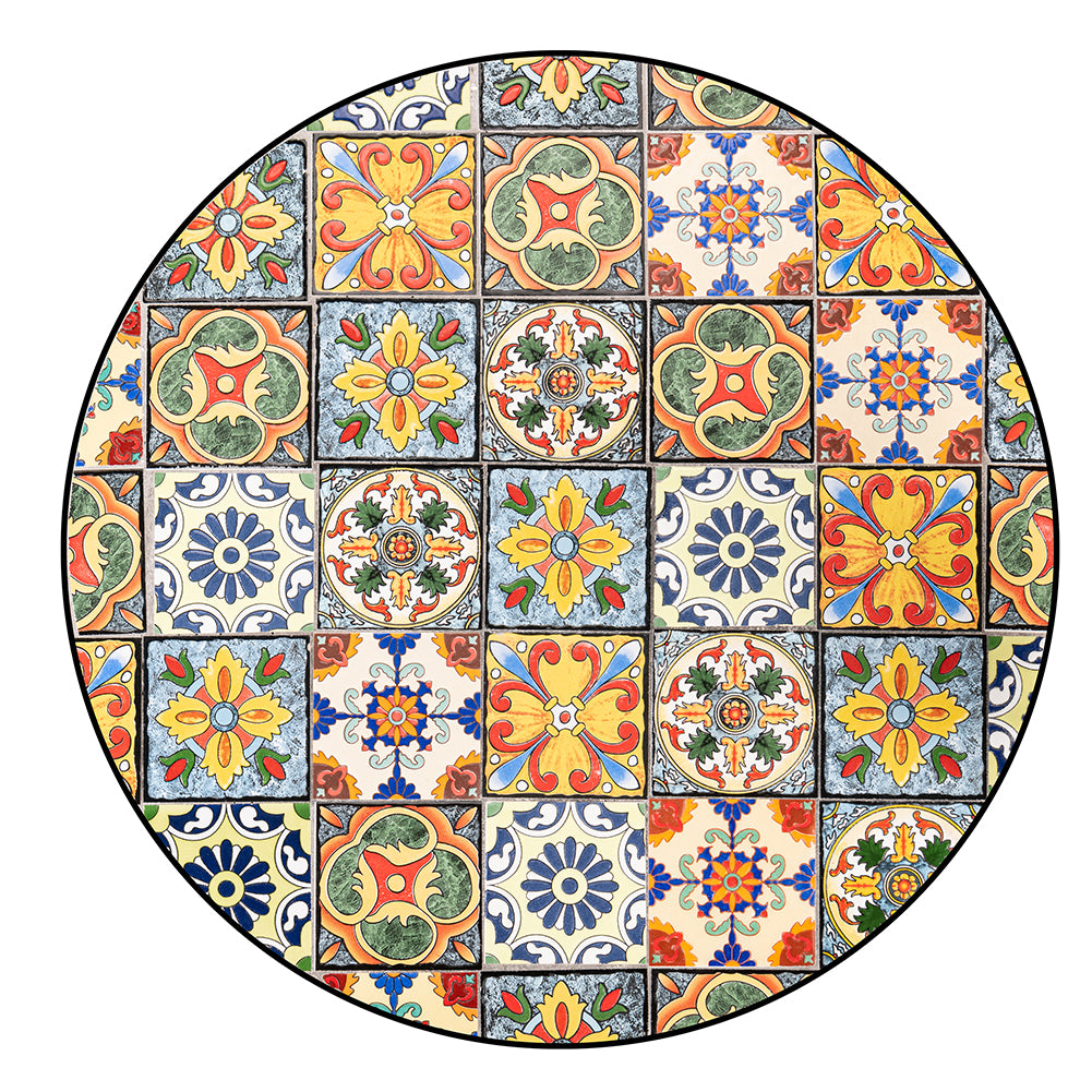 Set Tavolo e Sedie Pieghevoli con Cuscino Design Mosaico Arredo Esterno Giardino