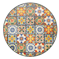 Set Tavolo e Sedie Pieghevoli con Cuscino Design Mosaico Arredo Esterno Giardino