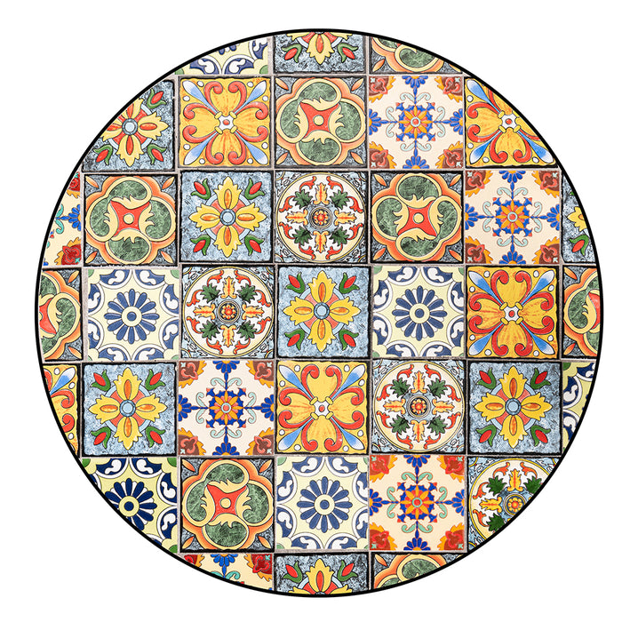 Set Tavolo e Sedie Pieghevoli con Cuscino Design Mosaico Arredo Esterno Giardino