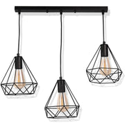 Lampada a sospensione Polux Vigo 3xE27 nera 120cm metallo