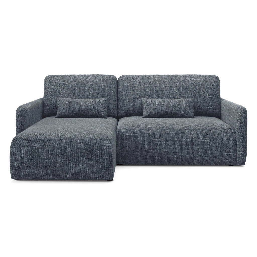 Pagno, Divano Letto con Penisola Contenitore, 207x148 cm blu