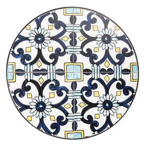 Set Tavolo e Sedie Pieghevoli Tavolino Design Mosaico Blu Arredo Esterno Giardino