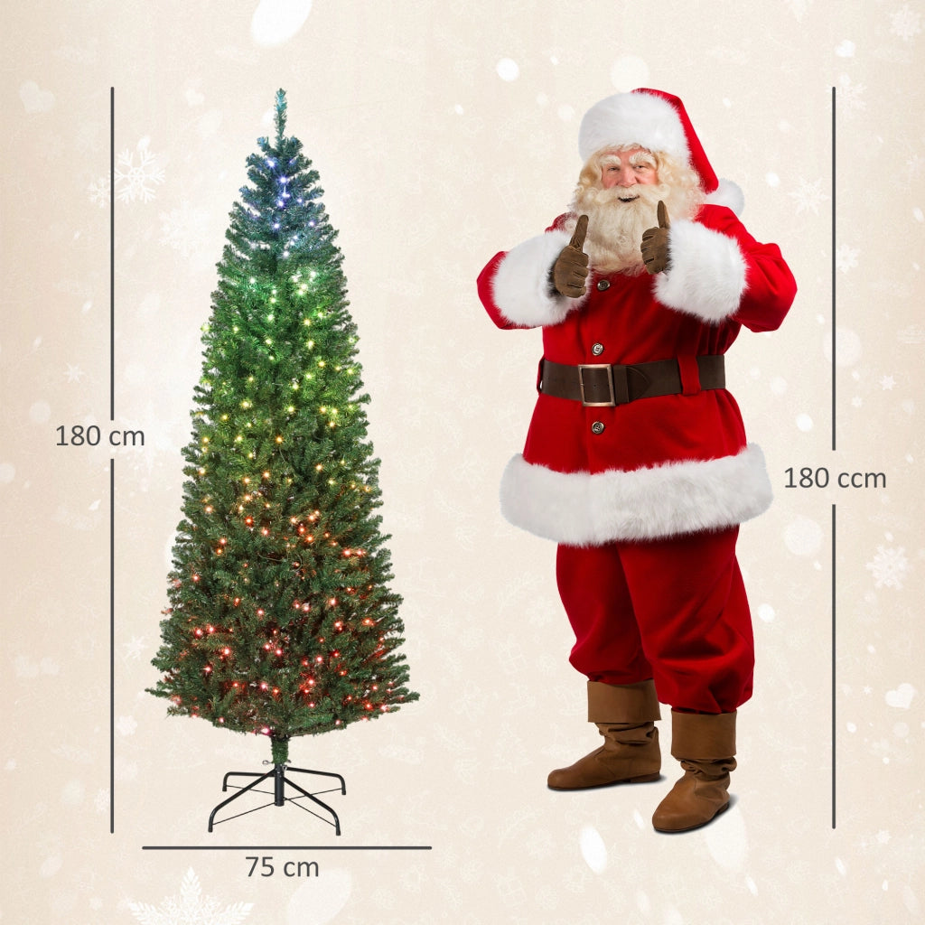 Albero di Natale Artificiale 180 cm ¨C zephmum ¨C Verde, LED Colorate, Telecomando, 899 Punte