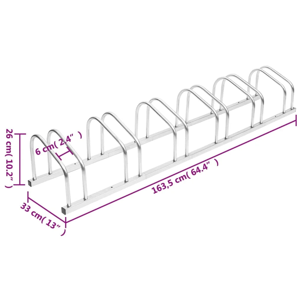 Portabiciclette per 6 biciclette 163,5 x 33 x 26 cm acciaio zincato 02_0004574