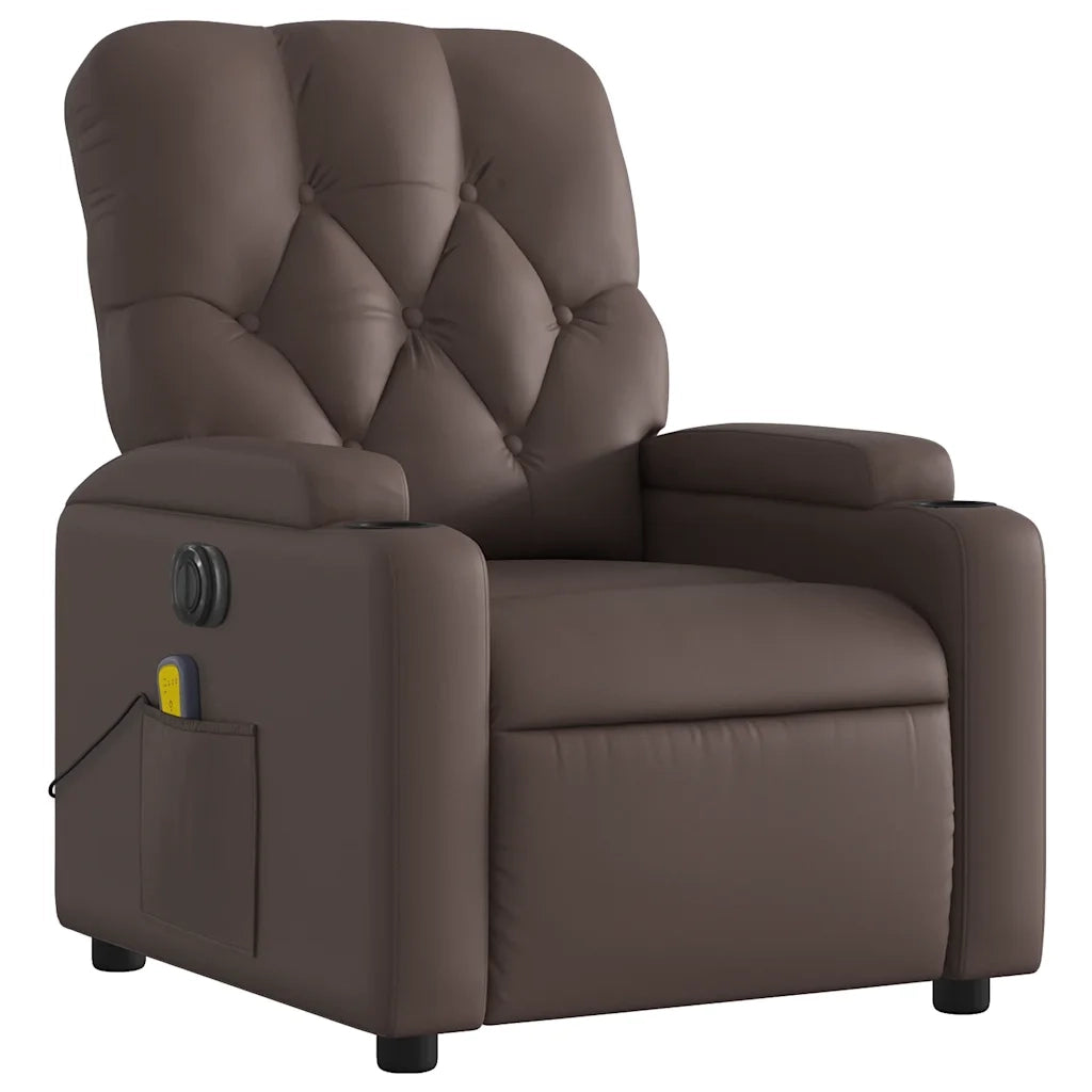 Poltrona Massaggiante Elettrica Marrone in Similpelle 3204767