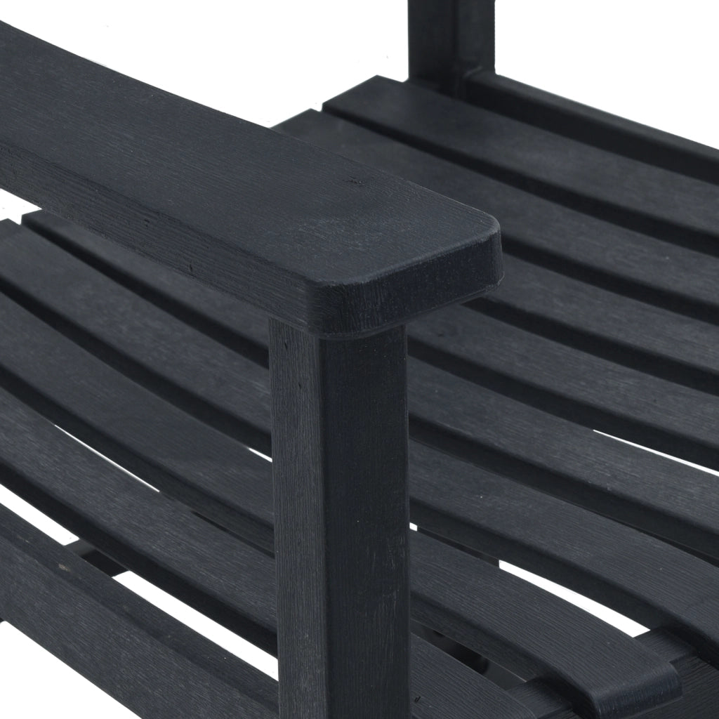 Sedia a dondolo da giardino Nera 65x84x114 cm HDPE