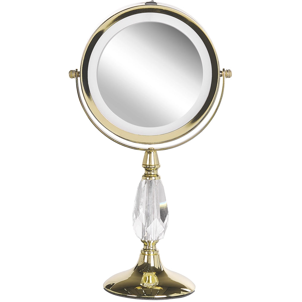 Specchio da tavolo double face per trucco a LED metallo Nero ø 18 cm 1x / 5x