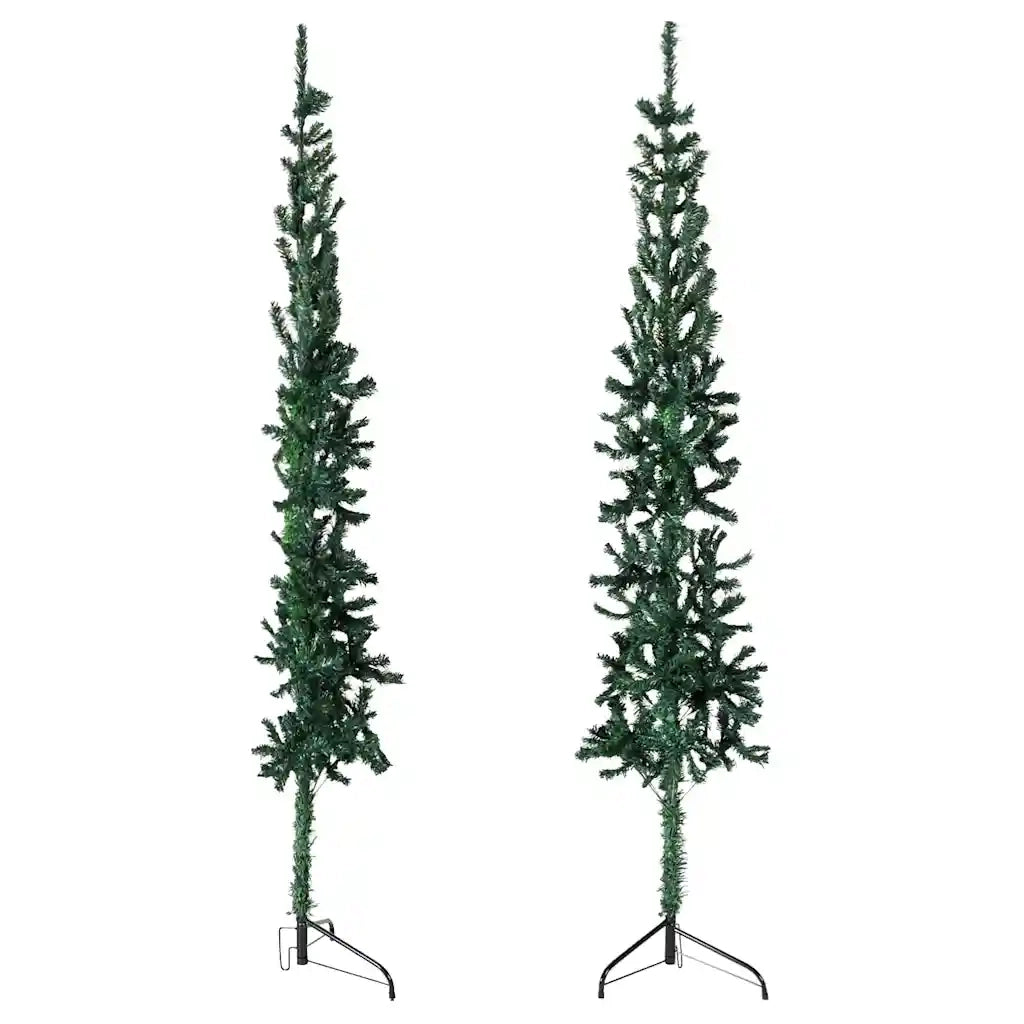Albero Natale Artificiale Sottile a MetÃ  Supporto Verde 240 cm cod mxl 15722