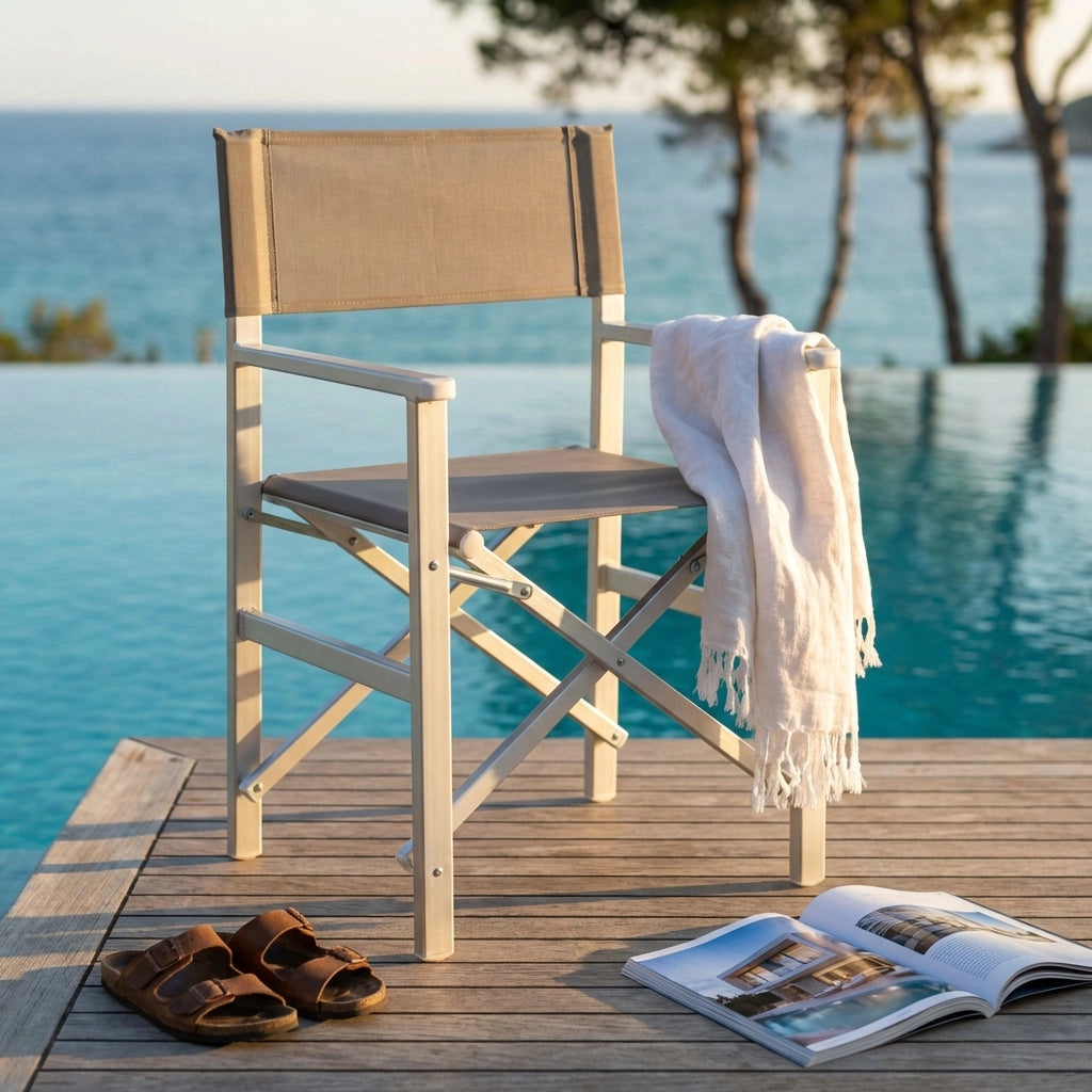 Poltrona da spiaggia e campeggio regista in Alluminio Textilene cm 55x46x88 - LIP