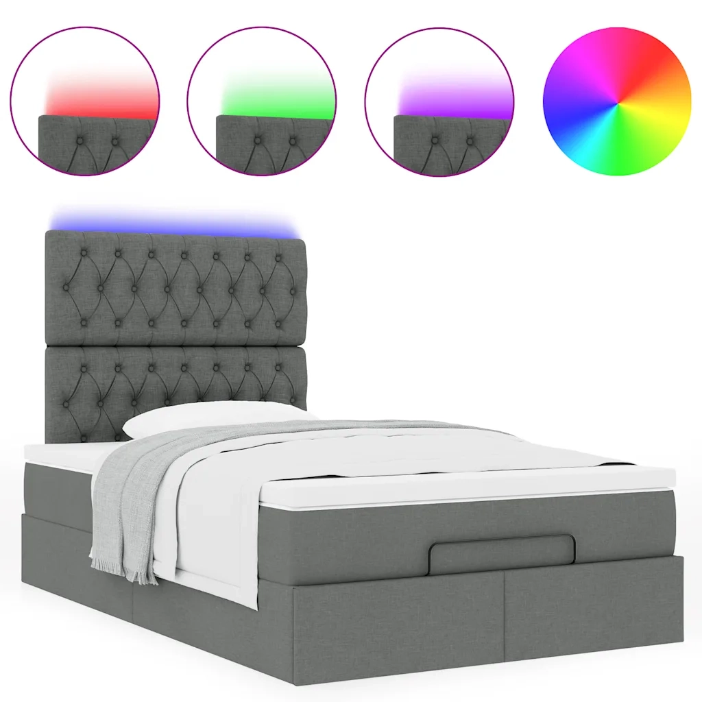 vidaXL Struttura Letto Pouf con Materasso 120x200 cm in Tessuto